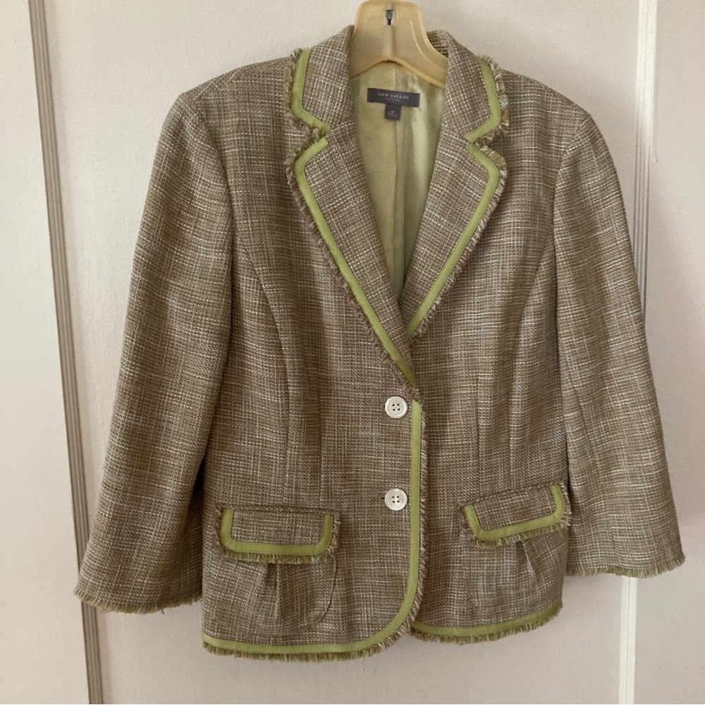 Ann Taylor Tweed Fringe Jacket - 6 Petite